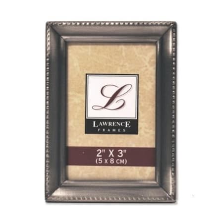 Lawrence Frames Antique Pewter 2x3 Picture Frame - Beaded Edge Design LA328020